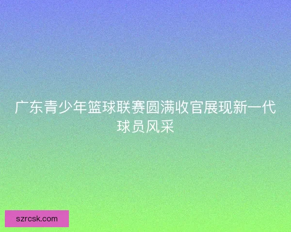 广东青少年篮球联赛圆满收官展现新一代球员风采